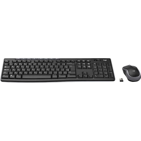 Logitech Keyboard and Mouse, 6-1/5"Wx20-1/10 in Lx1-4/5 in H, Black LOG920004536